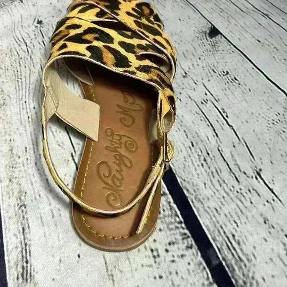 Naughty Monkey Sandal Leopard Textured Print Slingback Adjustable Buckle‎ Size 8 - Picture 3 of 5